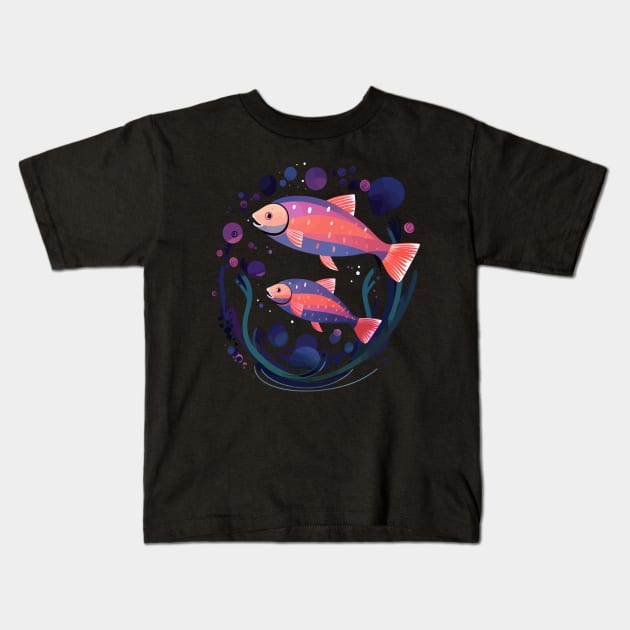 Salmon Fathers Day Kids T-Shirt by JH Mart